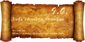 Ivánkovits Orsolya névjegykártya